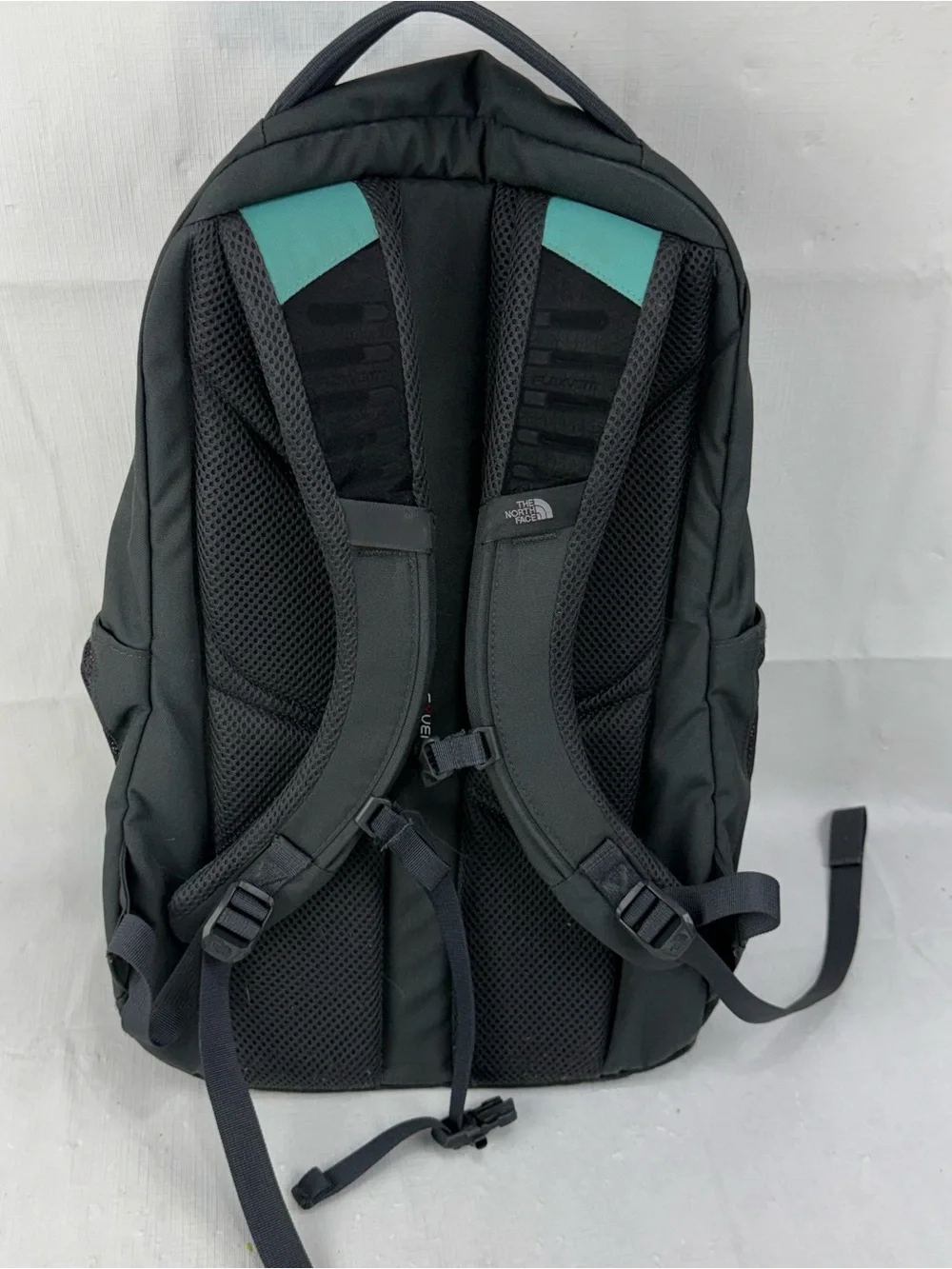 The North Face Jester Backpack Mint/Black Zip External Pockets